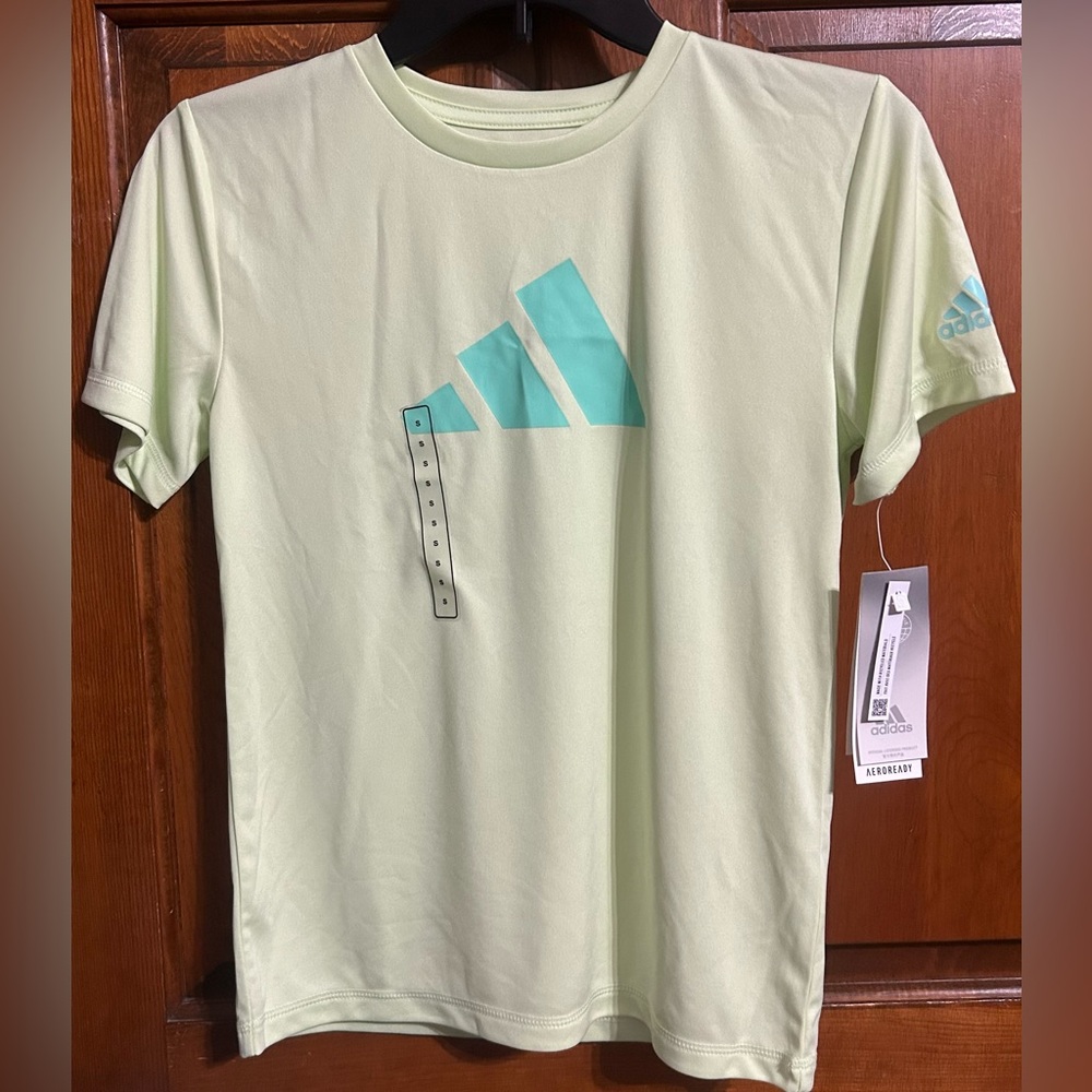 NWT ADIDAS Boys Mint Green T-Shirt Size Small (8)